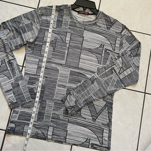 YASHI YAMAMURI Long Sleeve Shirt Women Size M Pullover Abstract Print Black Gray - Picture 10 of 13